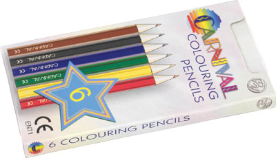 Carnival Colouring Pencils Half Size 6-Pack